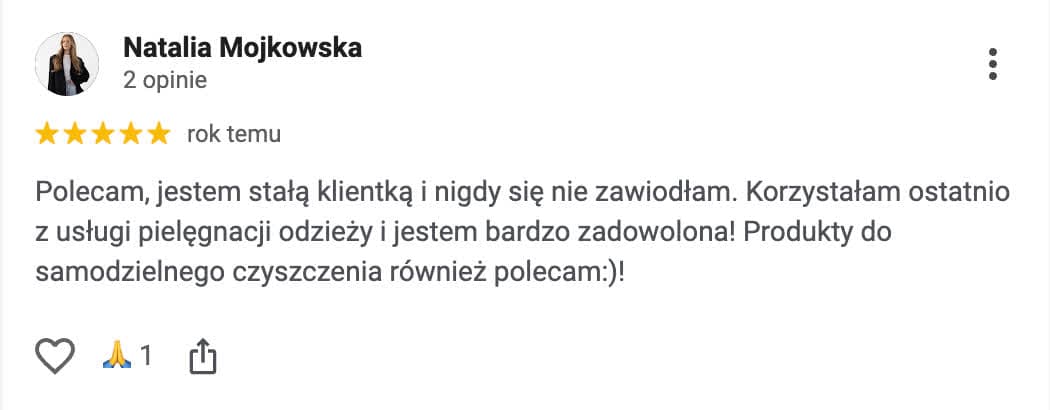 Opinia Google - 2